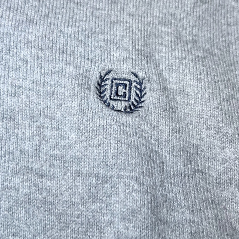 CHAPS V Neck Sweater Mens Medium Gray Cotton Cashmere Knit Pullover Top Casual - Picture 8 of 10